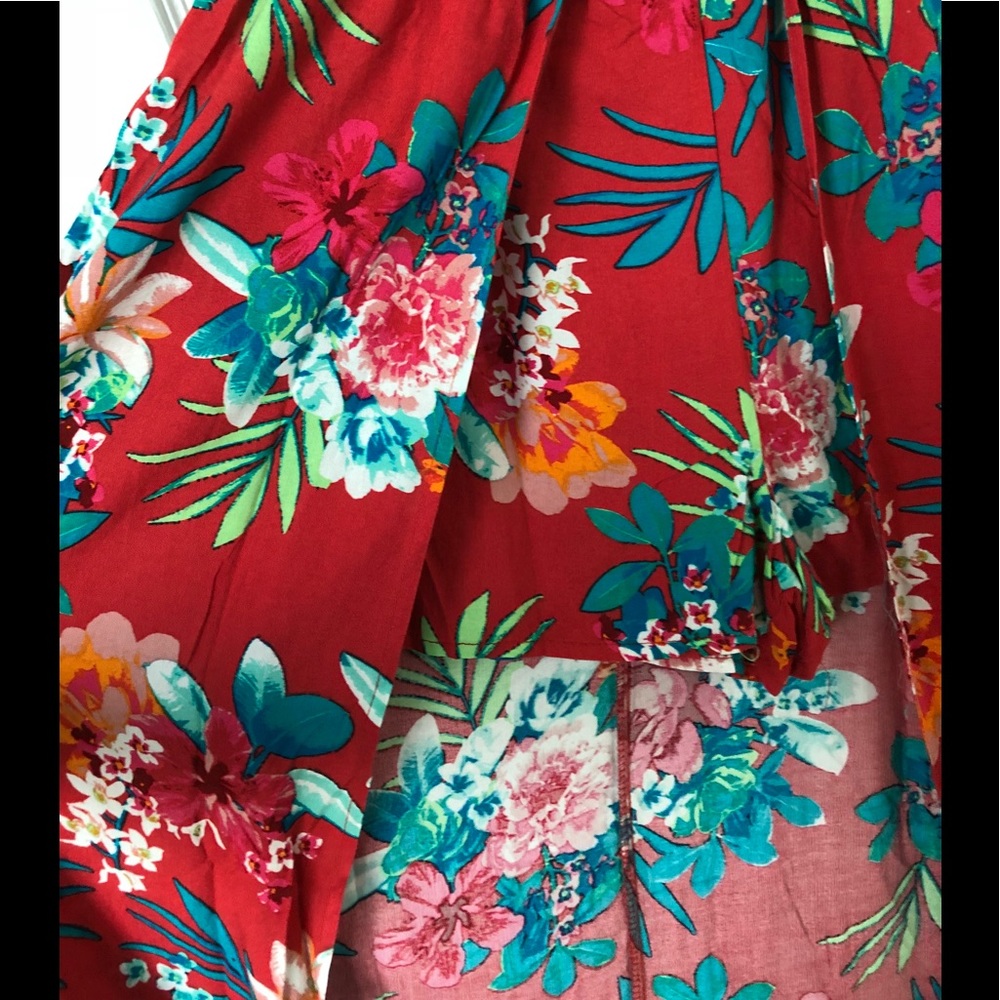 NEW LOOK red floral romper dress off shoulder ! - Picture 4 of 5